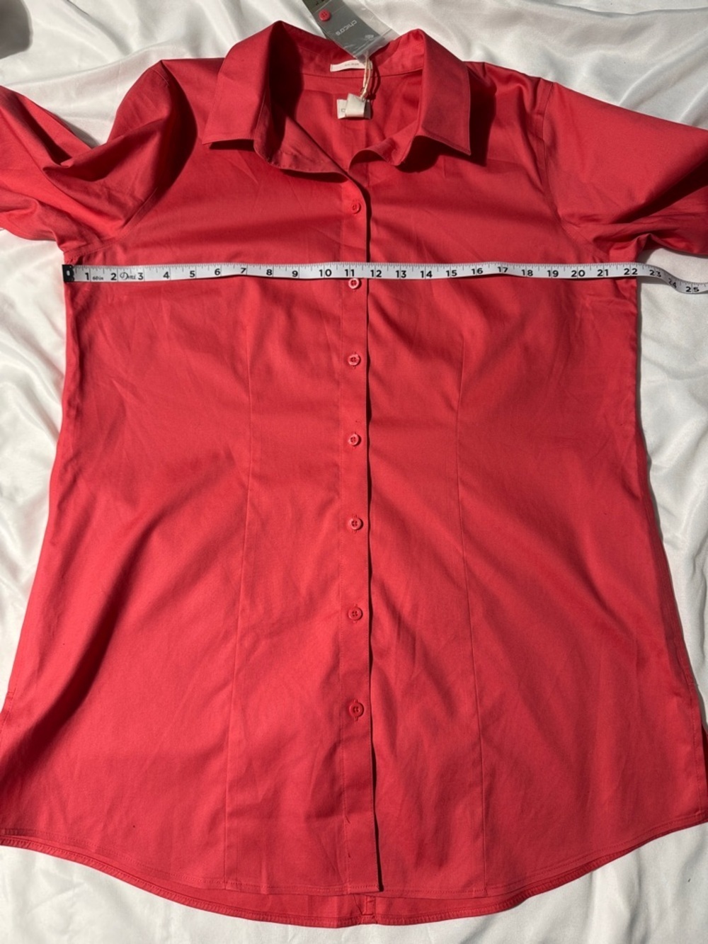 Chico’s Effortless Cotton Shirt NWT Size 2 Party Punch Button Up Casual Workwear - Picture 7 of 11